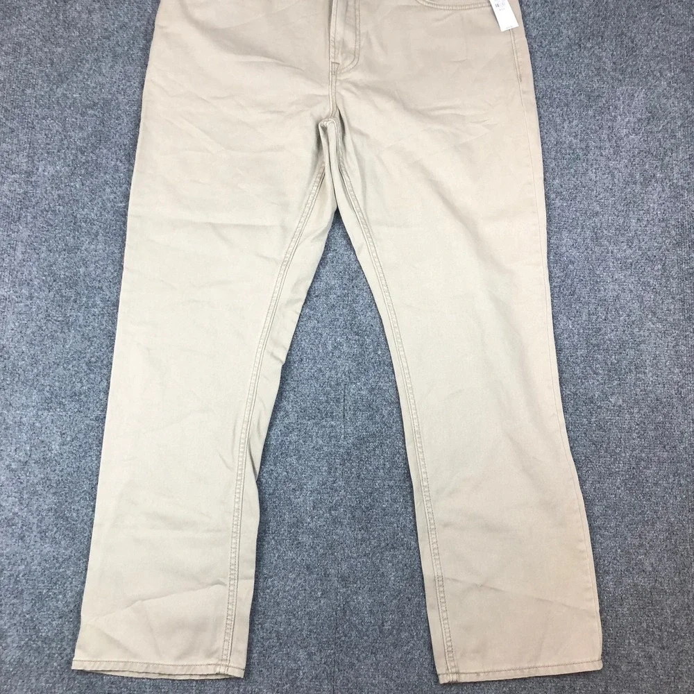 Old Navy Mens Straight Built-In Tough Khaki Pants Tan 38x32 339231-00-1
